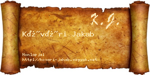 Kővári Jakab névjegykártya